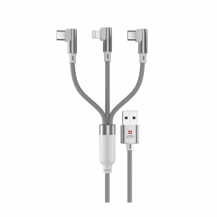 کابل شارژ Swiss Military SM-CB-3IN1 / USB TO Type C / Micro / IPHONE