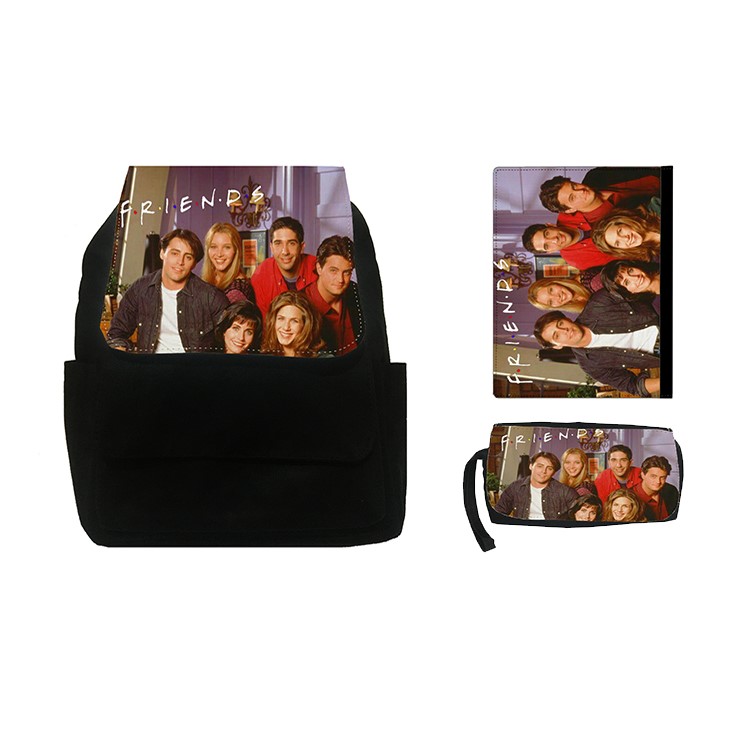 کوله پشتی طرح فرندز کد S15 به همراه کلاسور و جامدادی