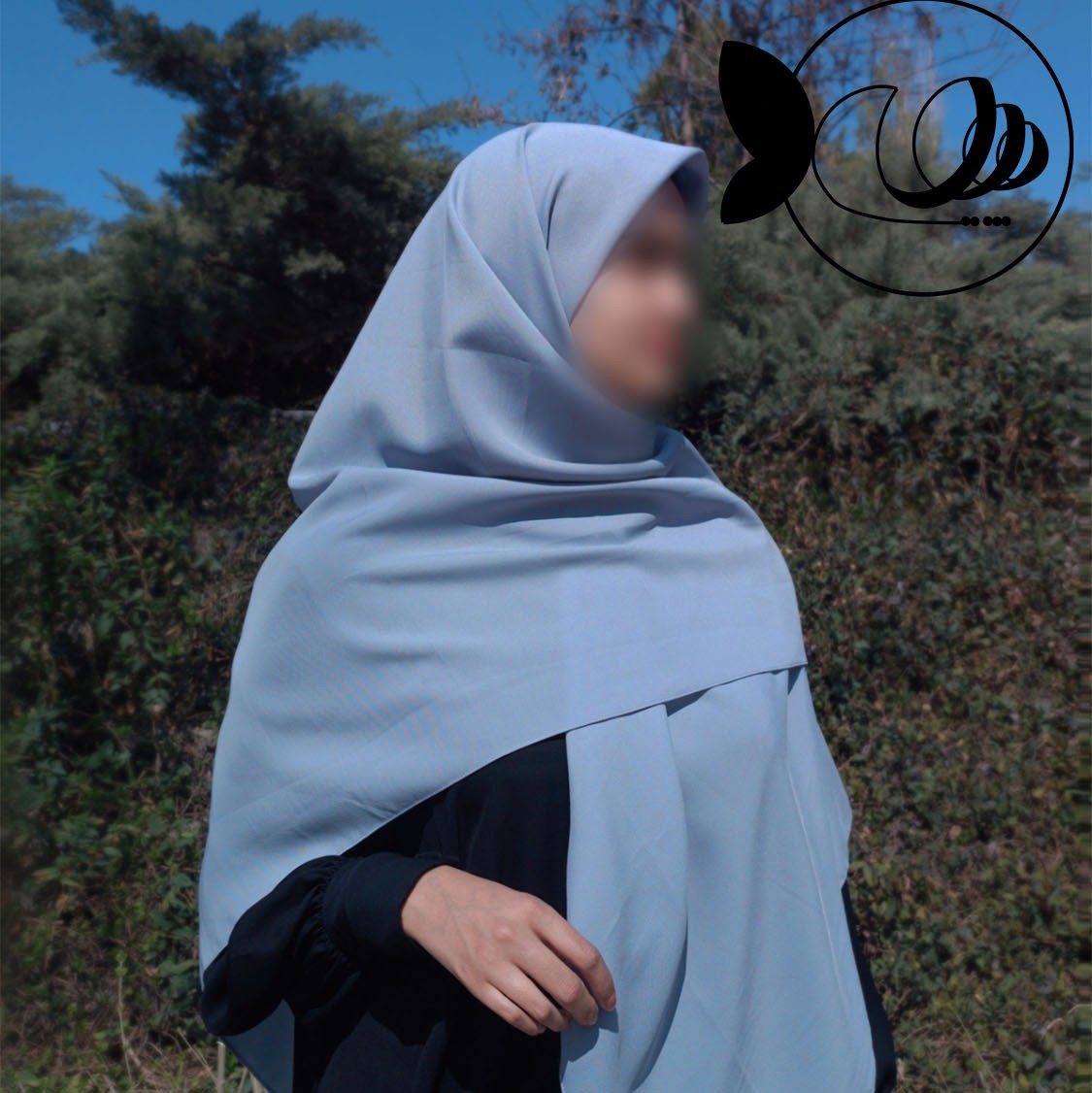 روسری کرپ حریر خاکستری