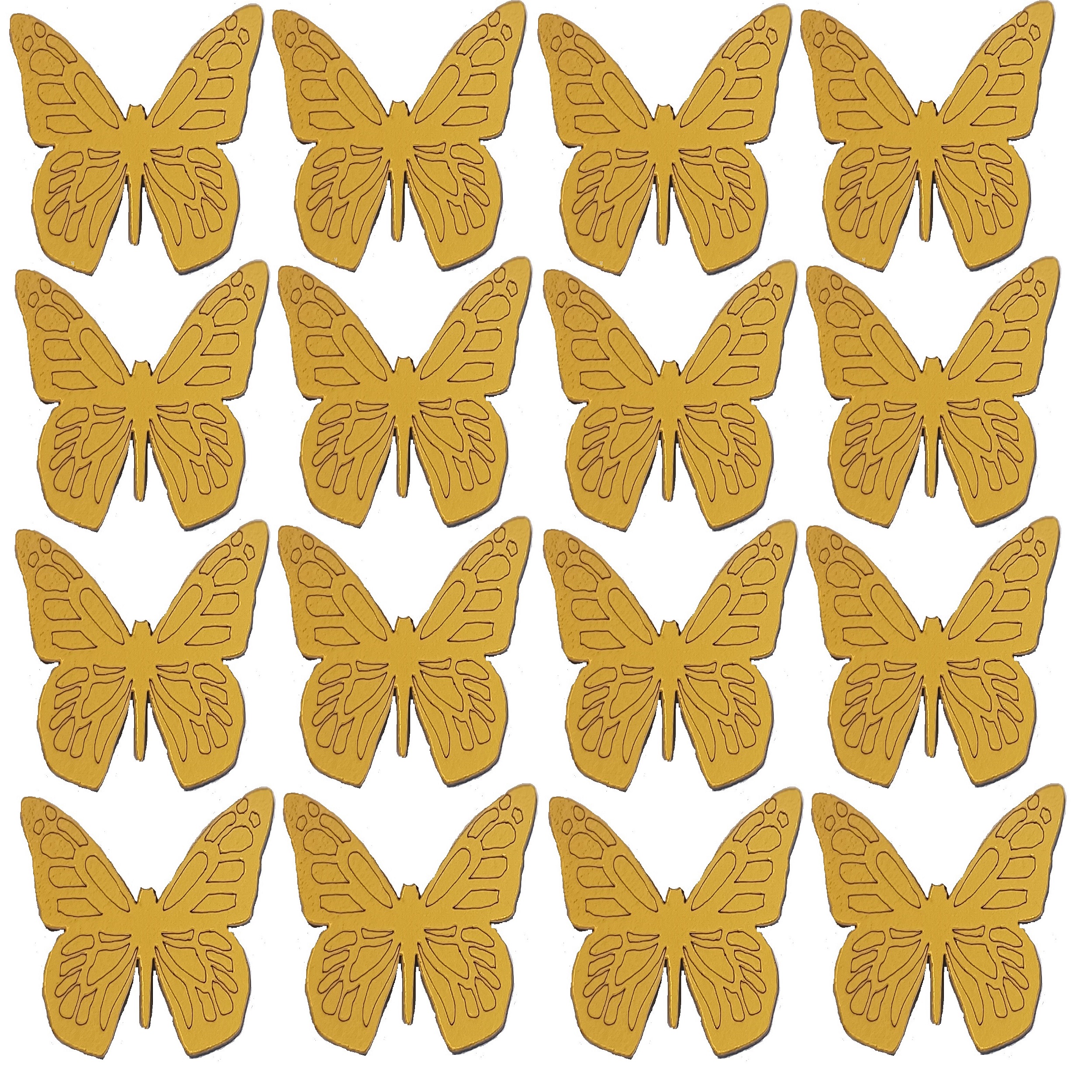 دکوری طرح پروانه تزئینی مدل Gold20 بسته 16 عددی
