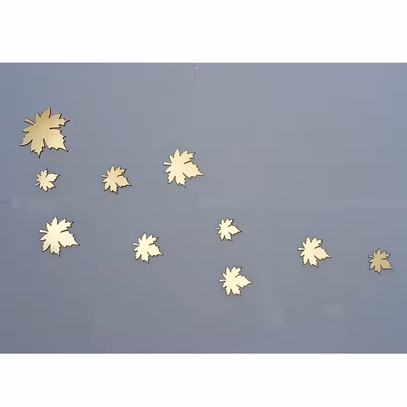 آینه فانتزی مولتی استایل،طرح برگ پاییزی،جنس مولتی استایل،بسته 10 عددی،در دو رنگ طلایی و نقره ای،ابعاد از 2تا 5 سانت