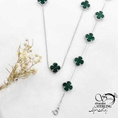 نیمست ونکلیف سبز نقره 925 عیار کد 17837