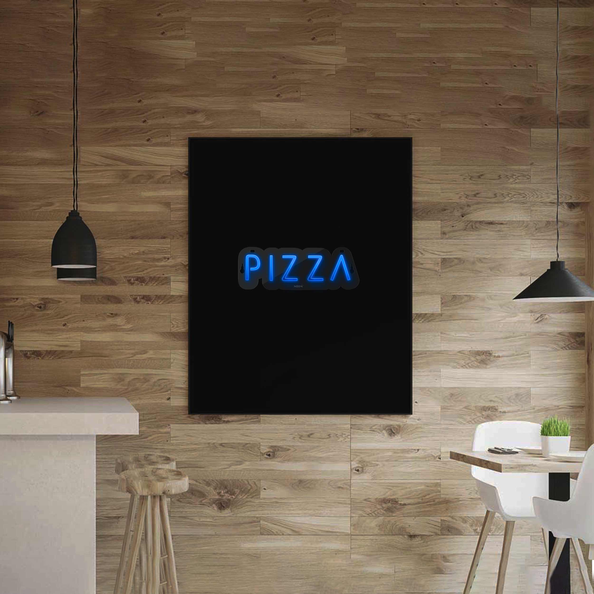 چراغ دیواری نئون دیزاین طرح Pizza-Text_BL