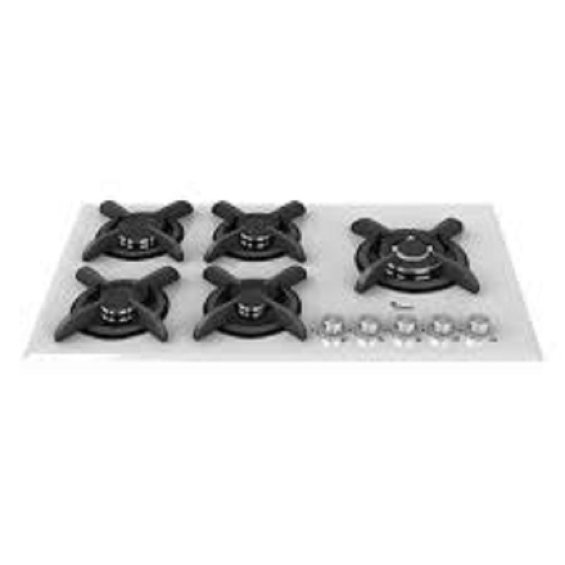 اجاق گاز شیشه سفید پلو پز کنار  5شعله (پس کرایه)