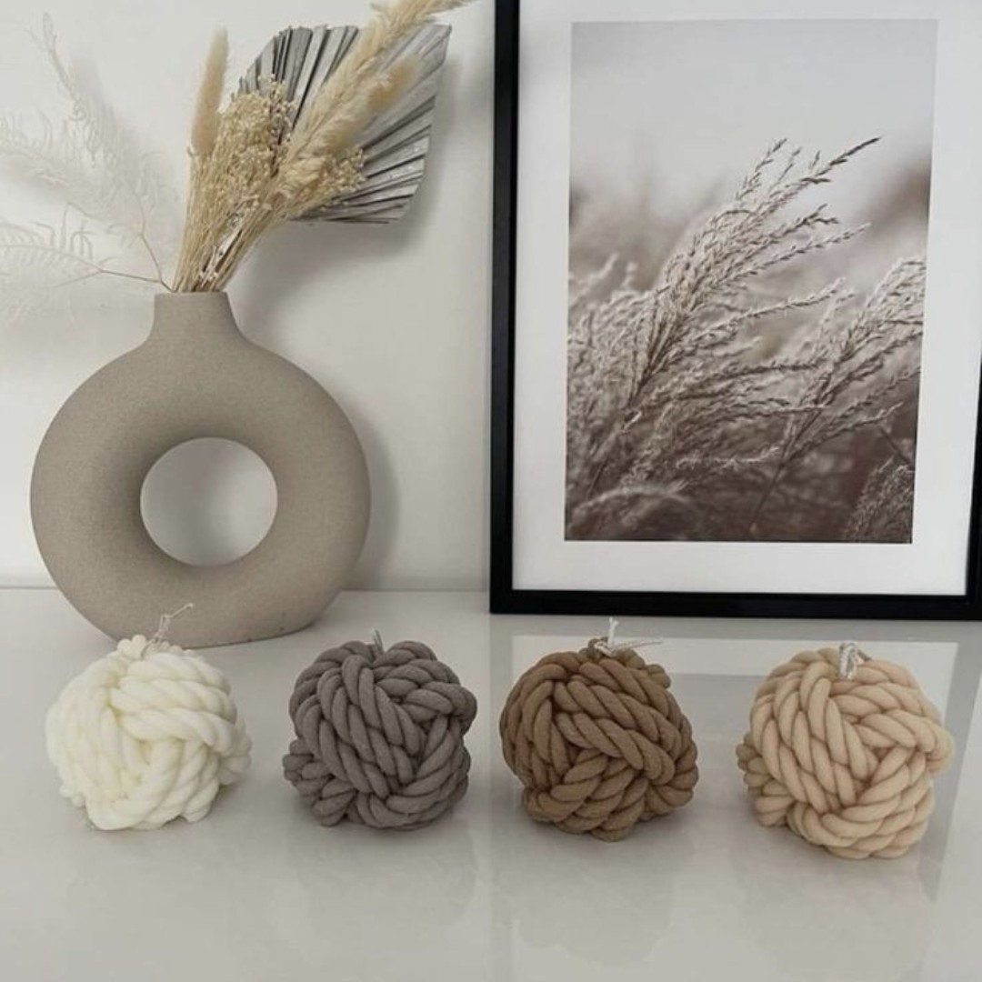 شمع طرح گره طناب