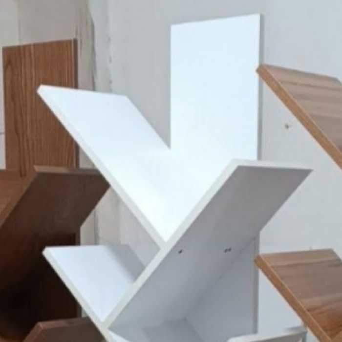 کتابخانه تمام MDF درختی ابعاد 160 در 45 در 25 رنگ سفید درجه یک