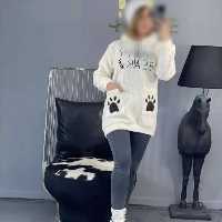 هودی پاییزه پشمی کلاه دار جلو دوجیب مدل پنجه زنانه و دخترانه (پس کرایه)