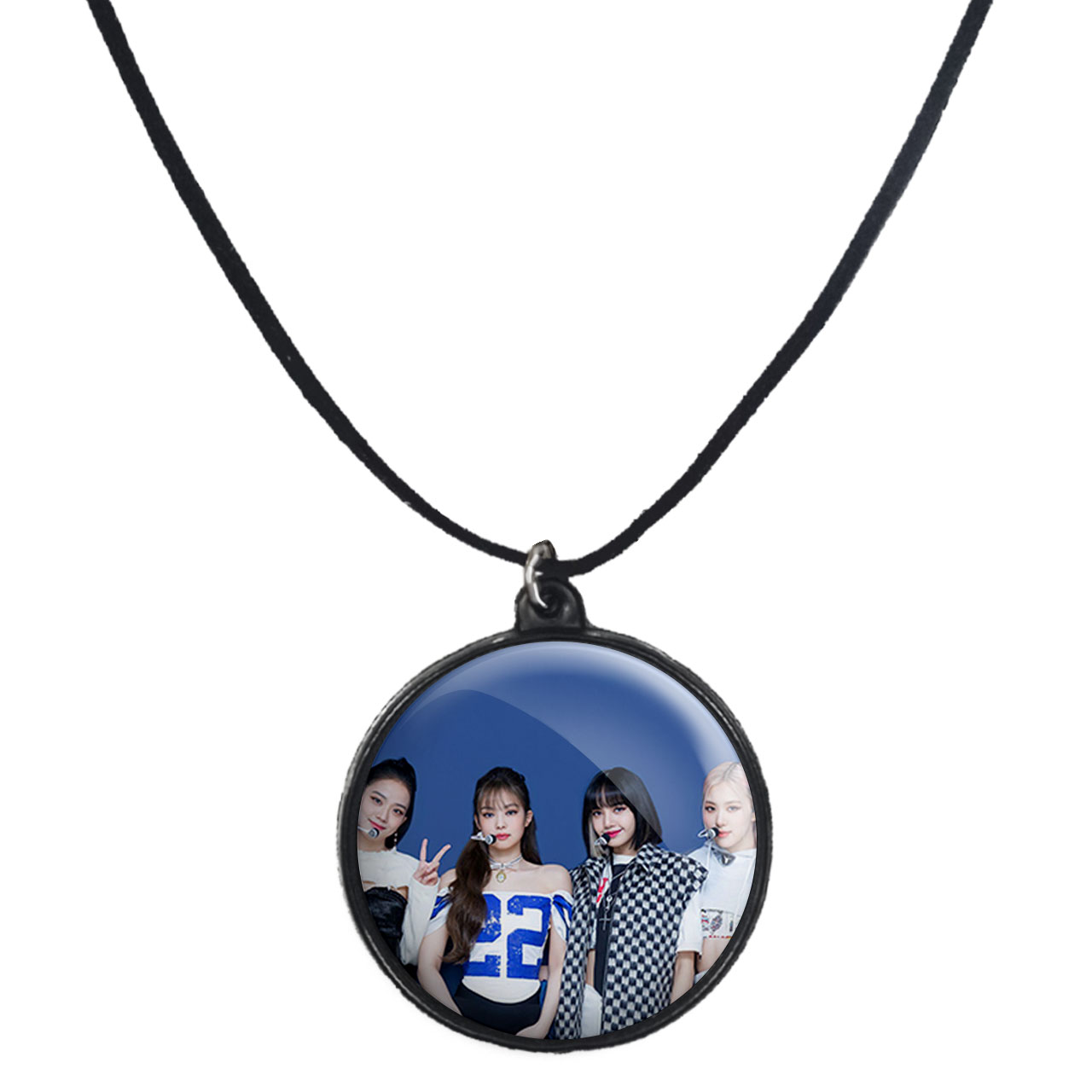 گردنبند پرمانه طرح بلک پینک کد pmb.18122 مدل دو طرفه