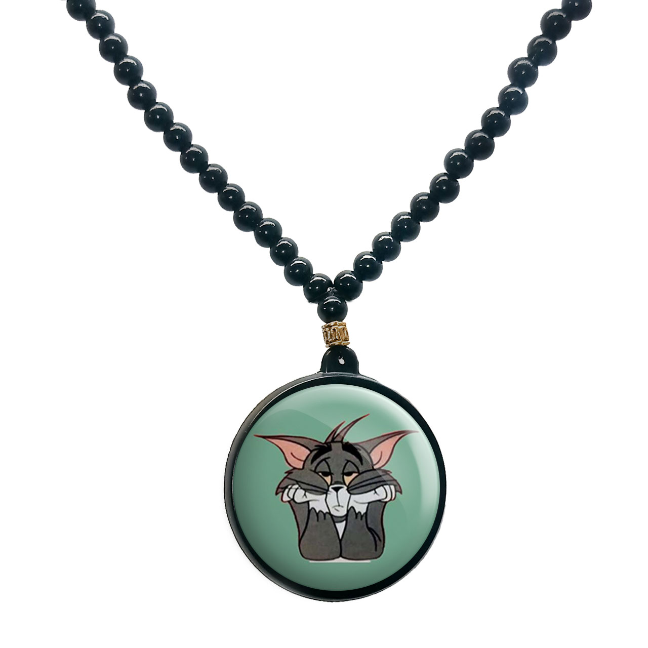 گردنبند پرمانه طرح تام و جری کد pmd.10830 مدل دو طرفه