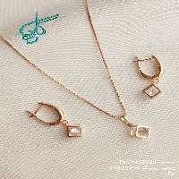 خرید نیم ست زنانه مارک ژوپینگ نگین دار رنگ ثابت آبکاری شده ضد حساسیت کیفیت عالی کد 1715275 - ردگل