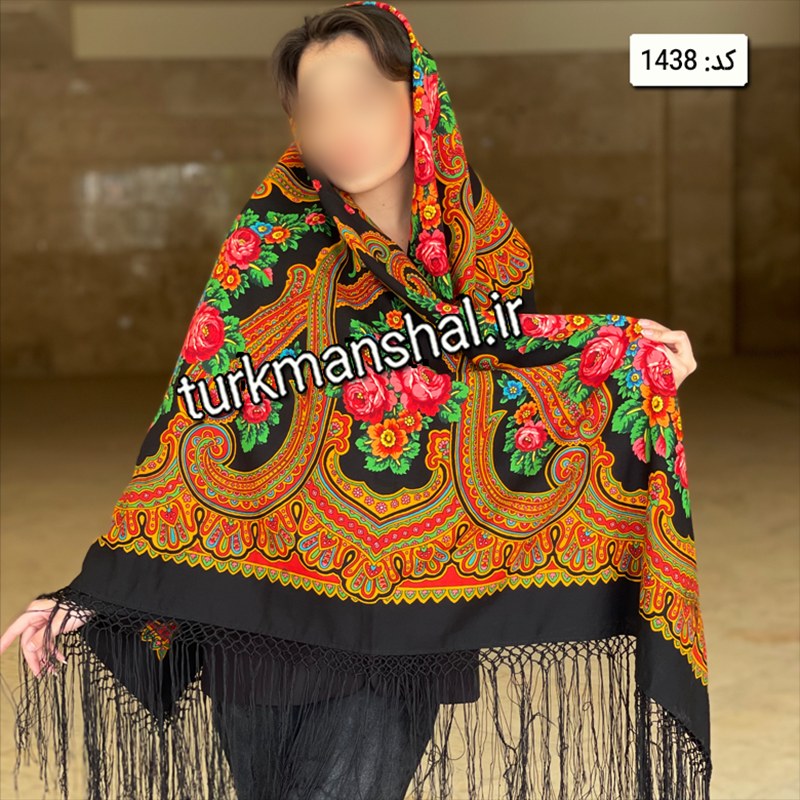 روسری ترکمنی پشمی کد 1438