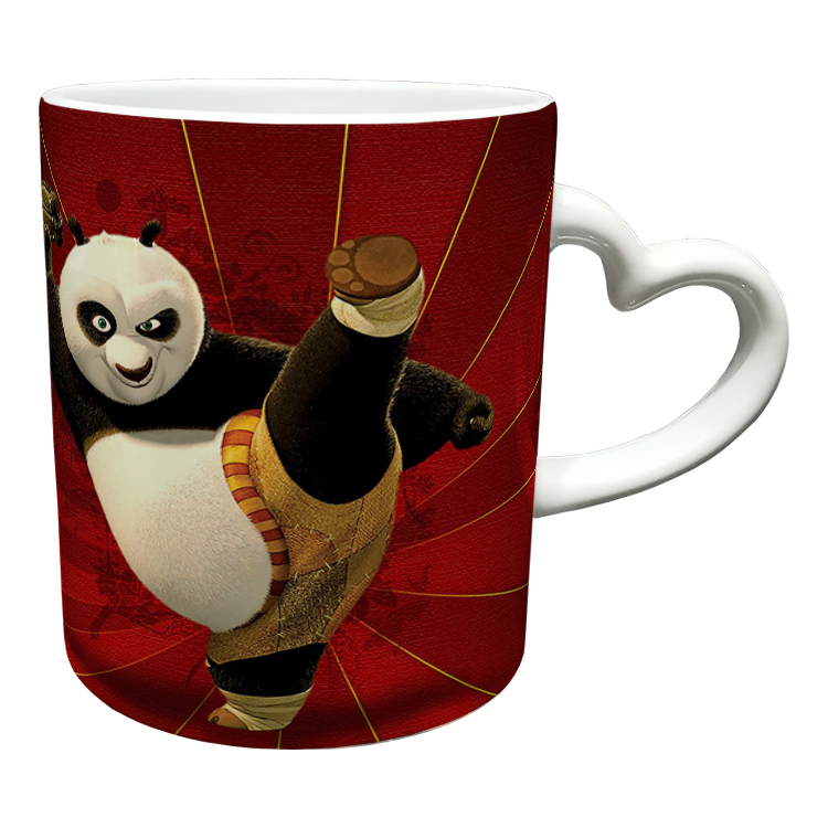 ماگ مدل دسته قلبی طرح پاندا کنگ فو کار کد 21