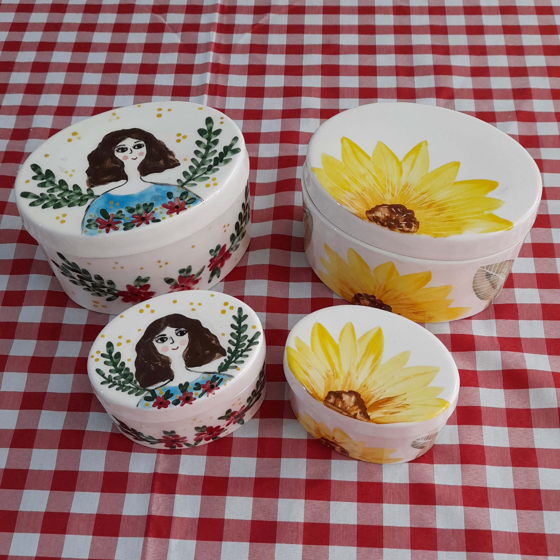 سرویس شکلات خوری و قندان سرامیکی دستساز