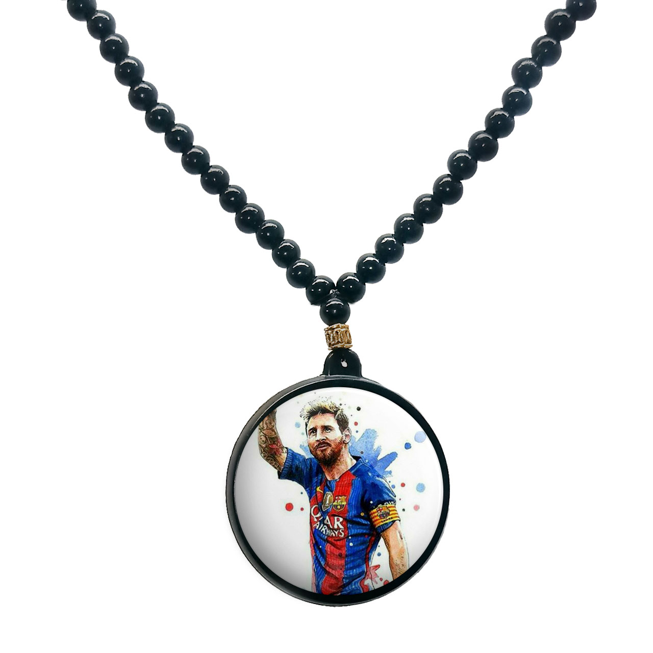 گردنبند پرمانه طرح مسی کد pmd.8674 مدل دو طرفه