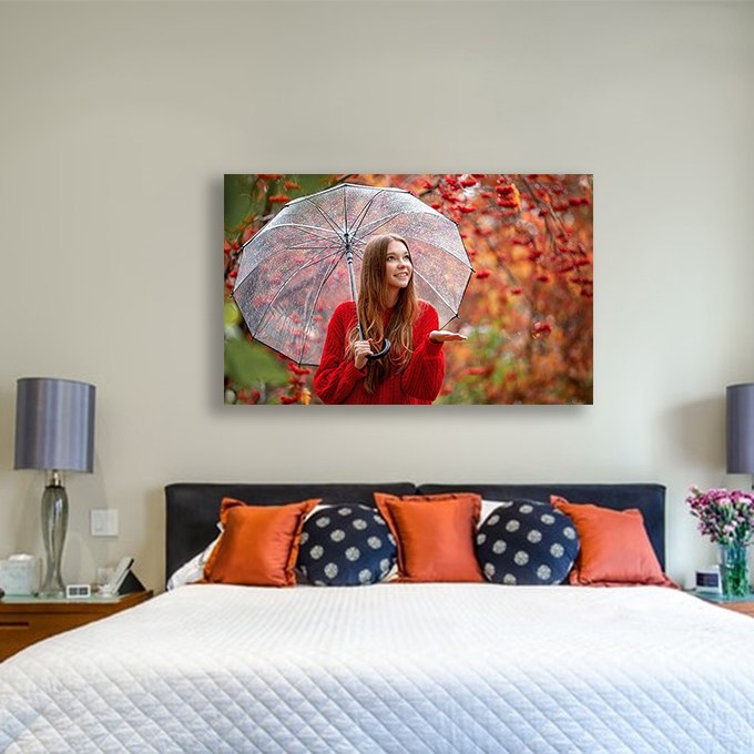 تابلو شاسی طرح دختر پاییز کد 915