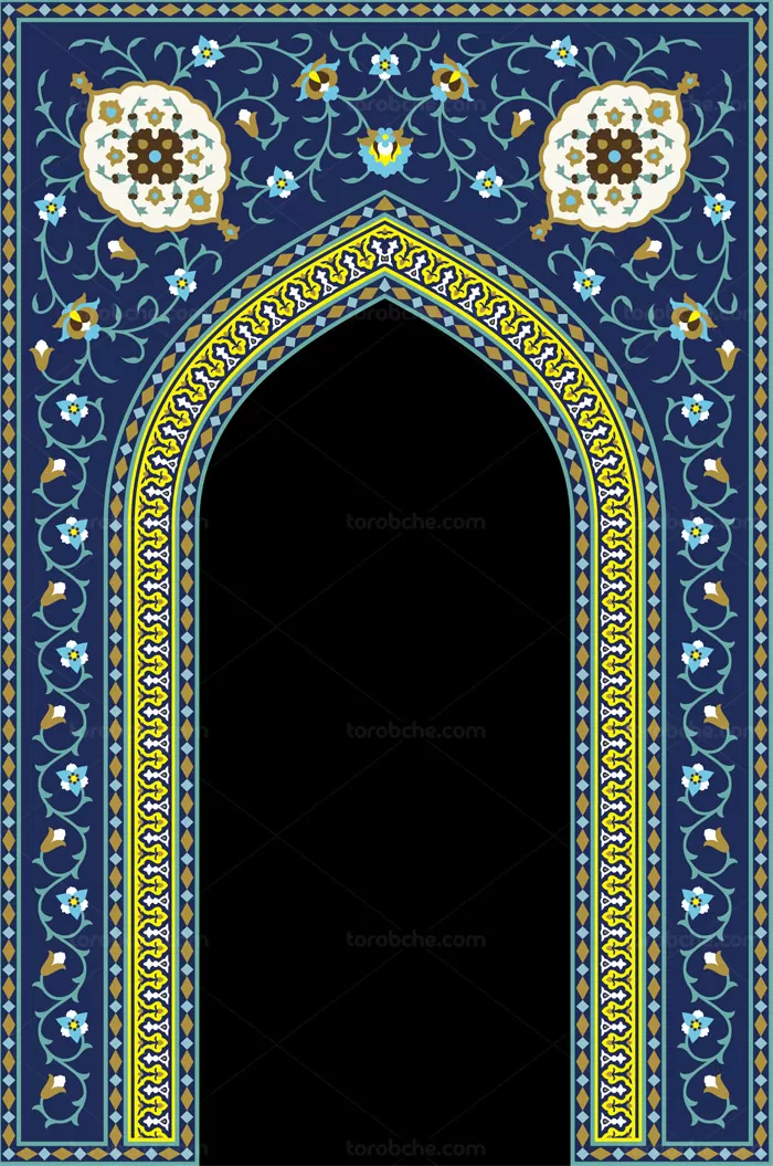 وکتور کاشی کاری محراب مساجد - گرافیک با طعم تربچه