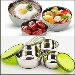 ظرف استیل درب دار 3 عددی