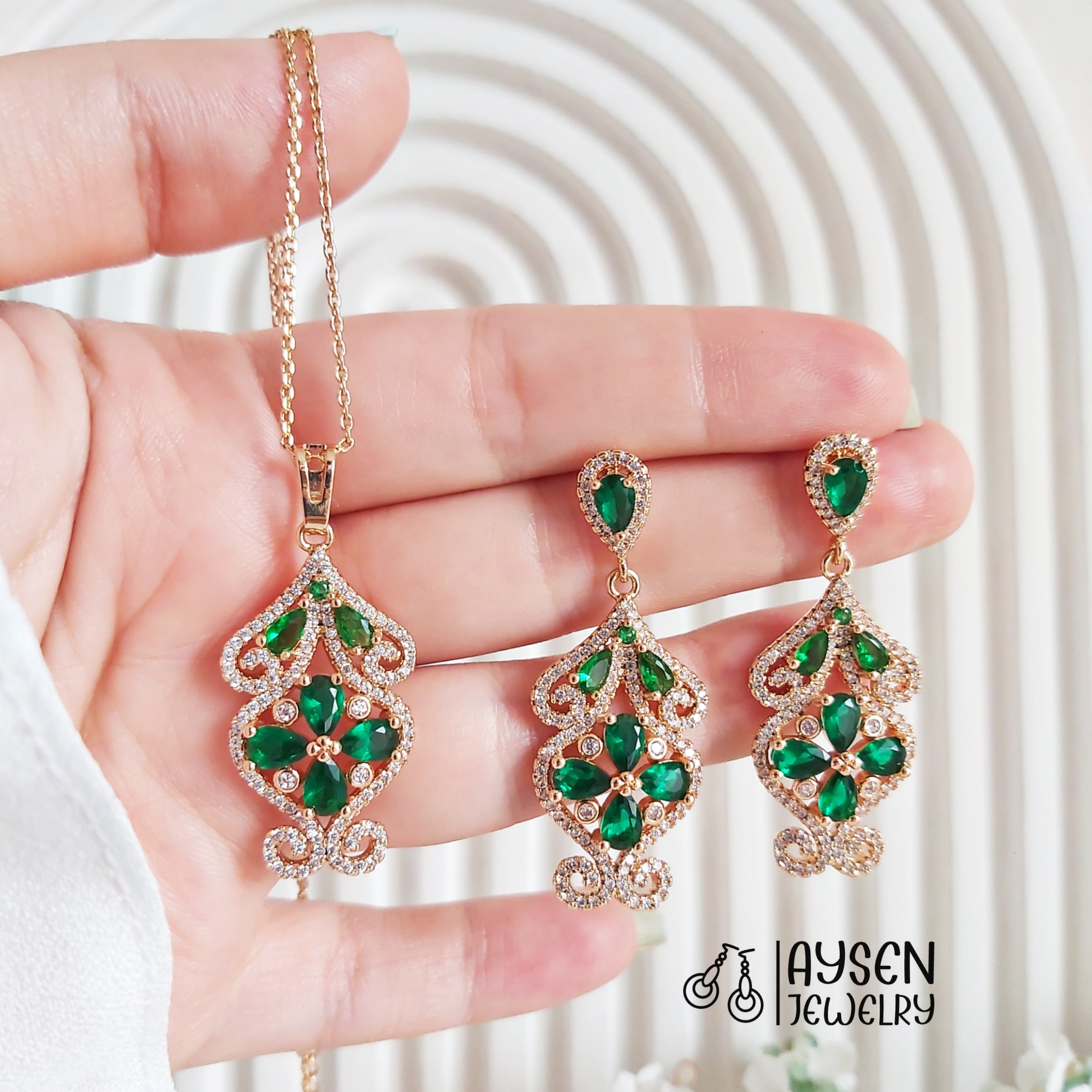 نیم ست جواهری مجلسی ژوپینگ