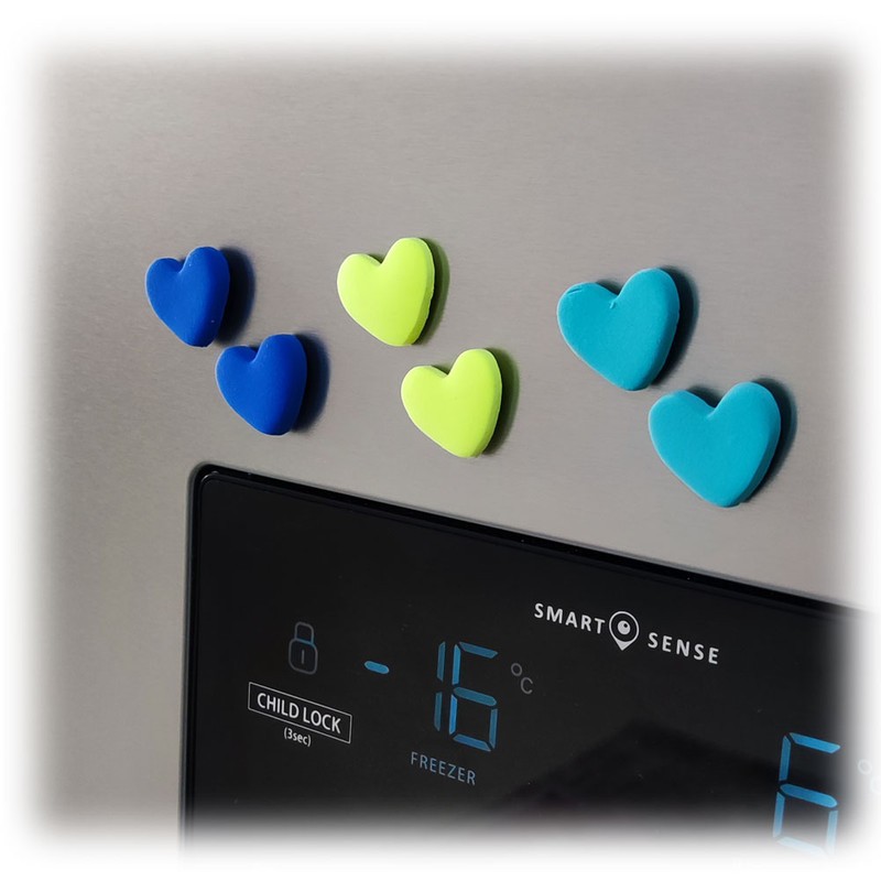 مگنت یخچال قلب آبی 6عددی mk188