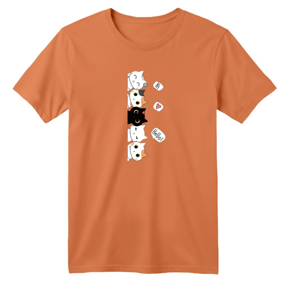 تی شرت آستین کوتاه بچگانه مدل گربه کد 5 رنگ گلبهی