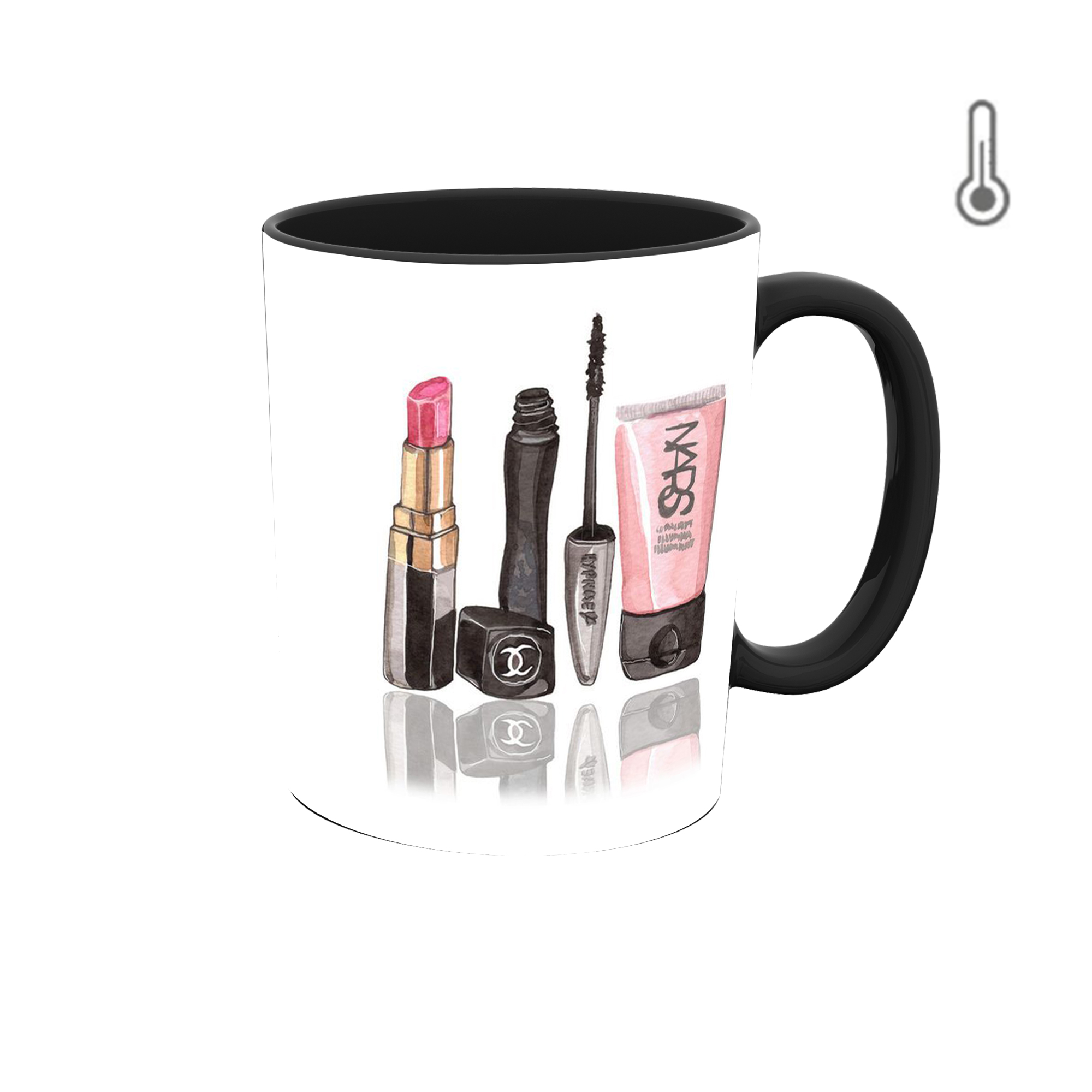 ماگ حرارتی طرح لوازم ارایش 