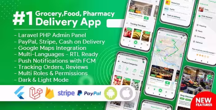 دانلود اپلیکیشن Grocery Food Pharmacy Store Delivery Mobile App