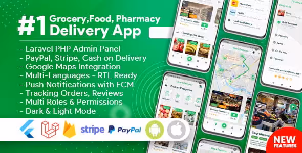 دانلود اپلیکیشن Grocery Food Pharmacy Store Delivery Mobile App
