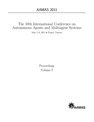 خرید و دانلود نسخه کامل کتاب The 10th International Conference on Autonomous Agents and Multiagent Systems