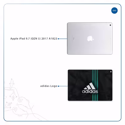 برچسب پوششی ماهوت مدل adidas-Logo مناسب برای تبلت اپل iPad 9.7 (GEN 5) 2017 A1823