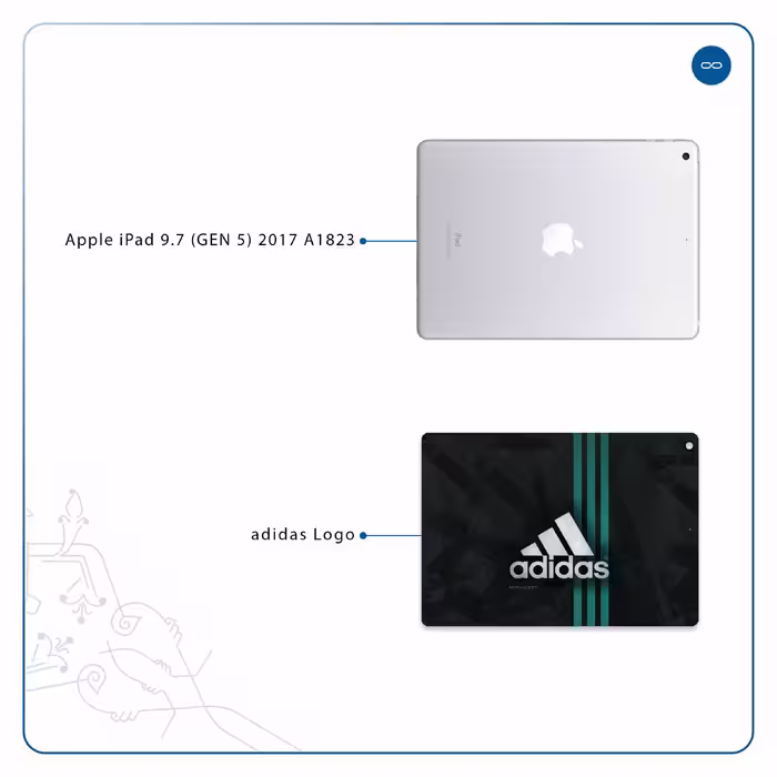 برچسب پوششی ماهوت مدل adidas-Logo مناسب برای تبلت اپل iPad 9.7 (GEN 5) 2017 A1823