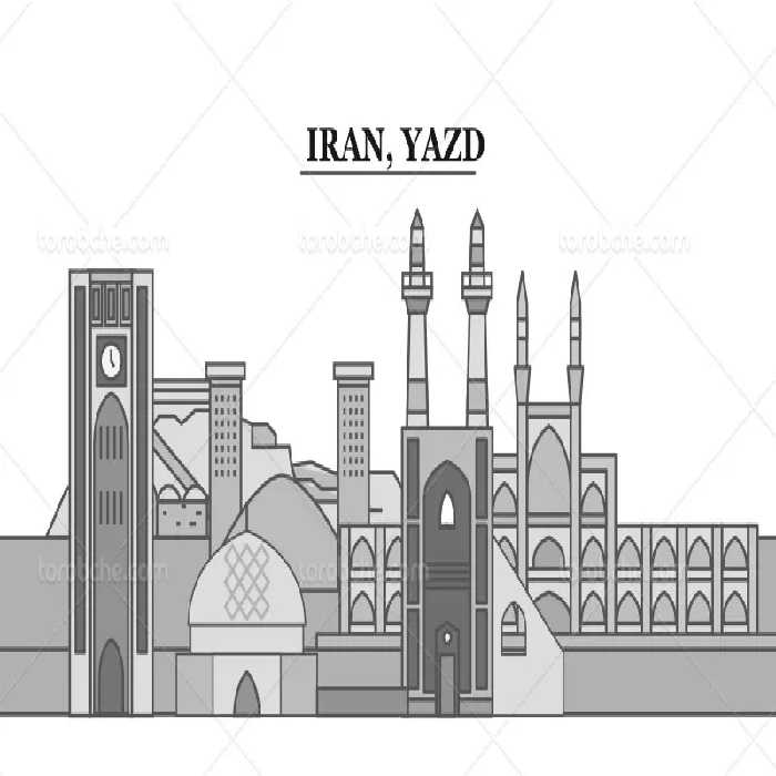 وکتور اماکن مذهبی و تاریخی یزد | گرافیک با طعم تربچه