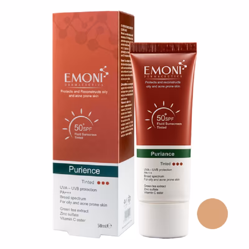 کرم ضد آفتاب رنگی امونی مناسب پوست چرب حجم 50mL