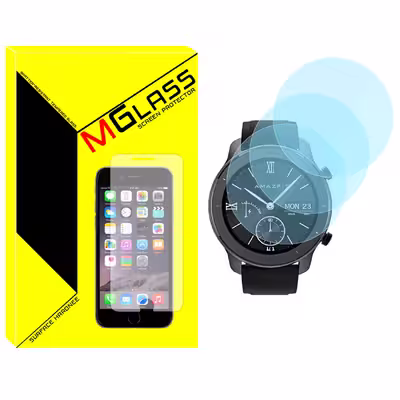 محافظ صفحه نمایش شیشه‌ای ام گلس مدل SH-MG مناسب برای ساعت هوشمند امازفیت GTR 47mm بسته سه عددی