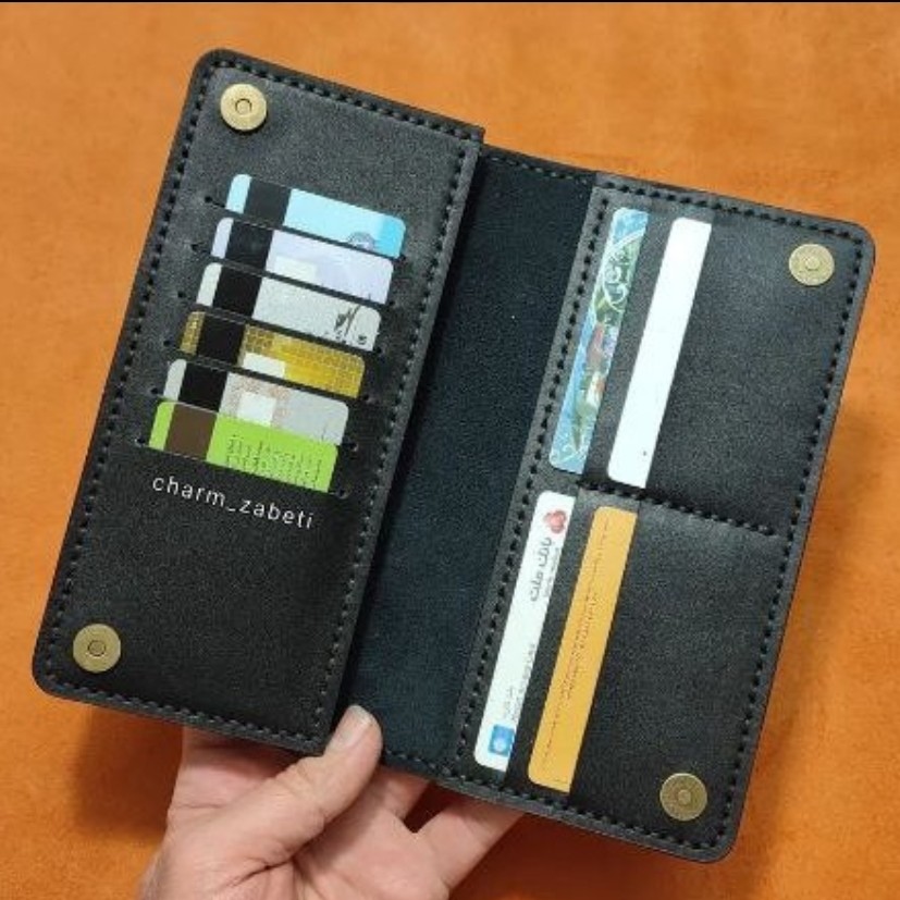 کیف پول کتی چرم طبیعی و دست دوز کد23