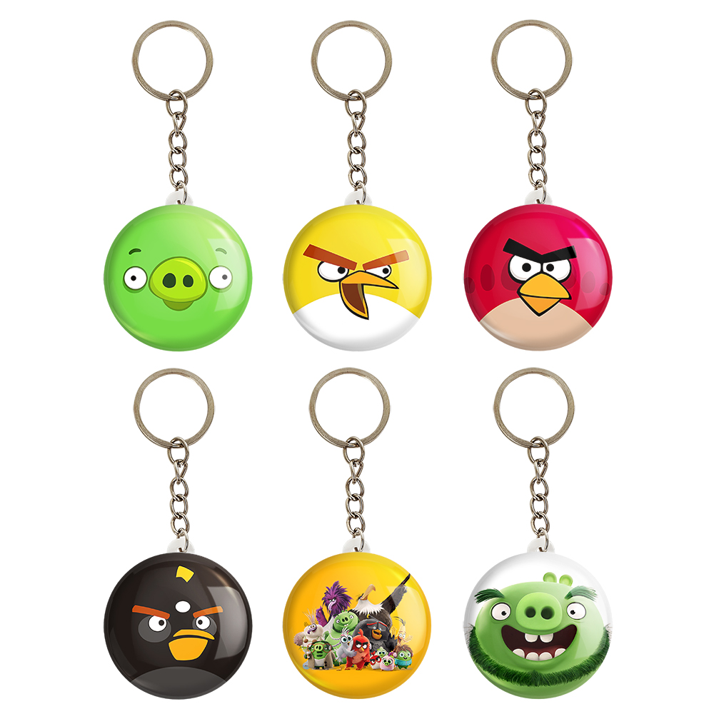 جاکلیدی خندالو مدل پرندگان خشمگین کد 656A مجموعه 6 عددی