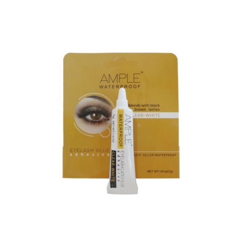 چسب مژه ضد آب بی رنگ مدل Clear White جعبه ای امپل 7 گرم