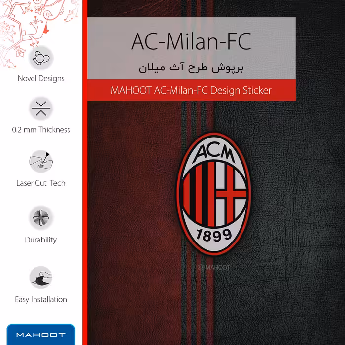 برچسب پوششی ماهوت مدل AC-Milan-FC-FullSkin مناسب برای گوشی موبایل سامسونگ Galaxy S9 Plus