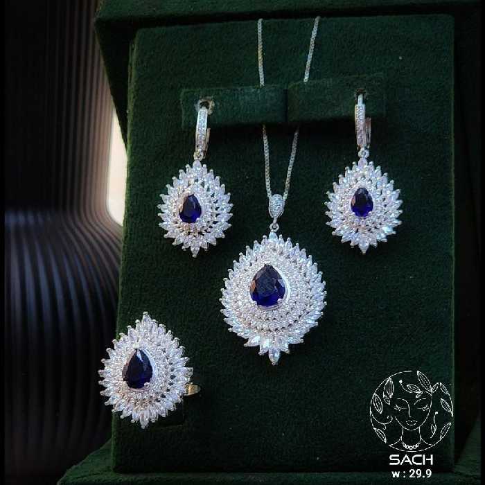 نیم ست نقره آتنا(رنگبندی) طرح 3