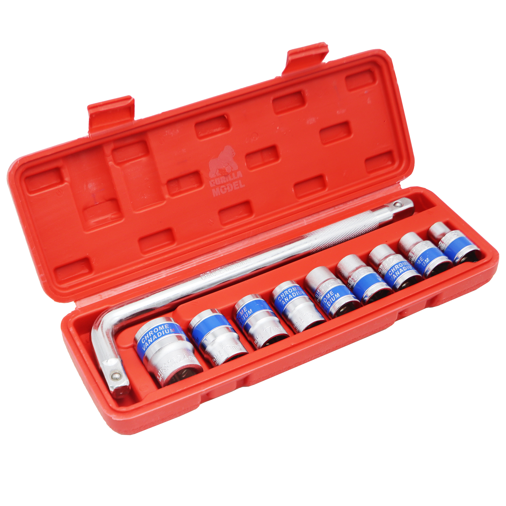 آچار بکس و سری آچار بکس مدل گوریلا کد YP-1/2INCH مجموعه 10 عددی