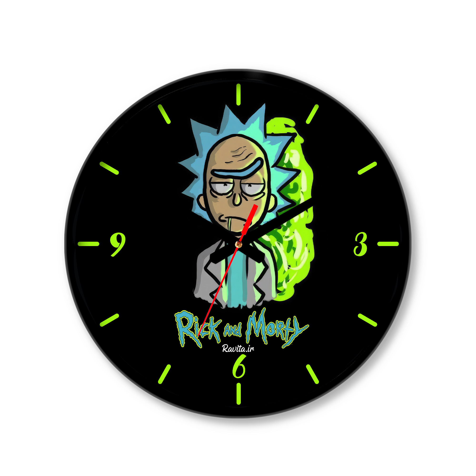 ساعت دیواری کوچک راویتا طرح ریک و مورتی کد 3656