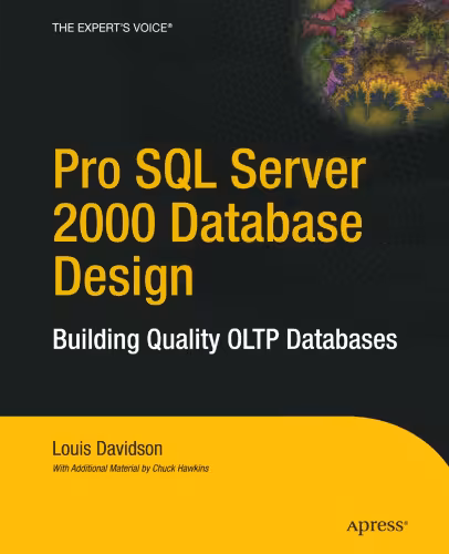 خرید و دانلود نسخه کامل کتاب Pro SQL Server 2000 Database Design: Building Quality OLTP Databases