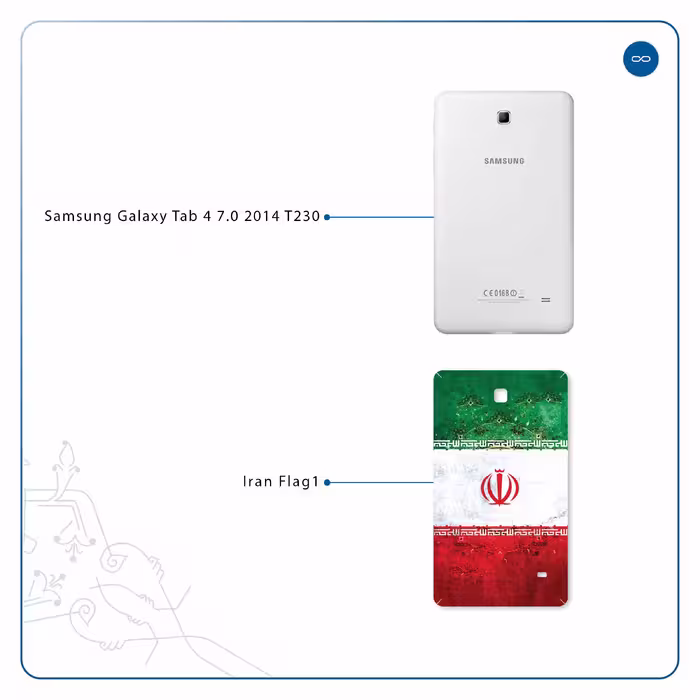 برچسب پوششی ماهوت مدل Iran-Flag-1 مناسب برای تبلت سامسونگ Galaxy Tab 4 7.0 2014 T230