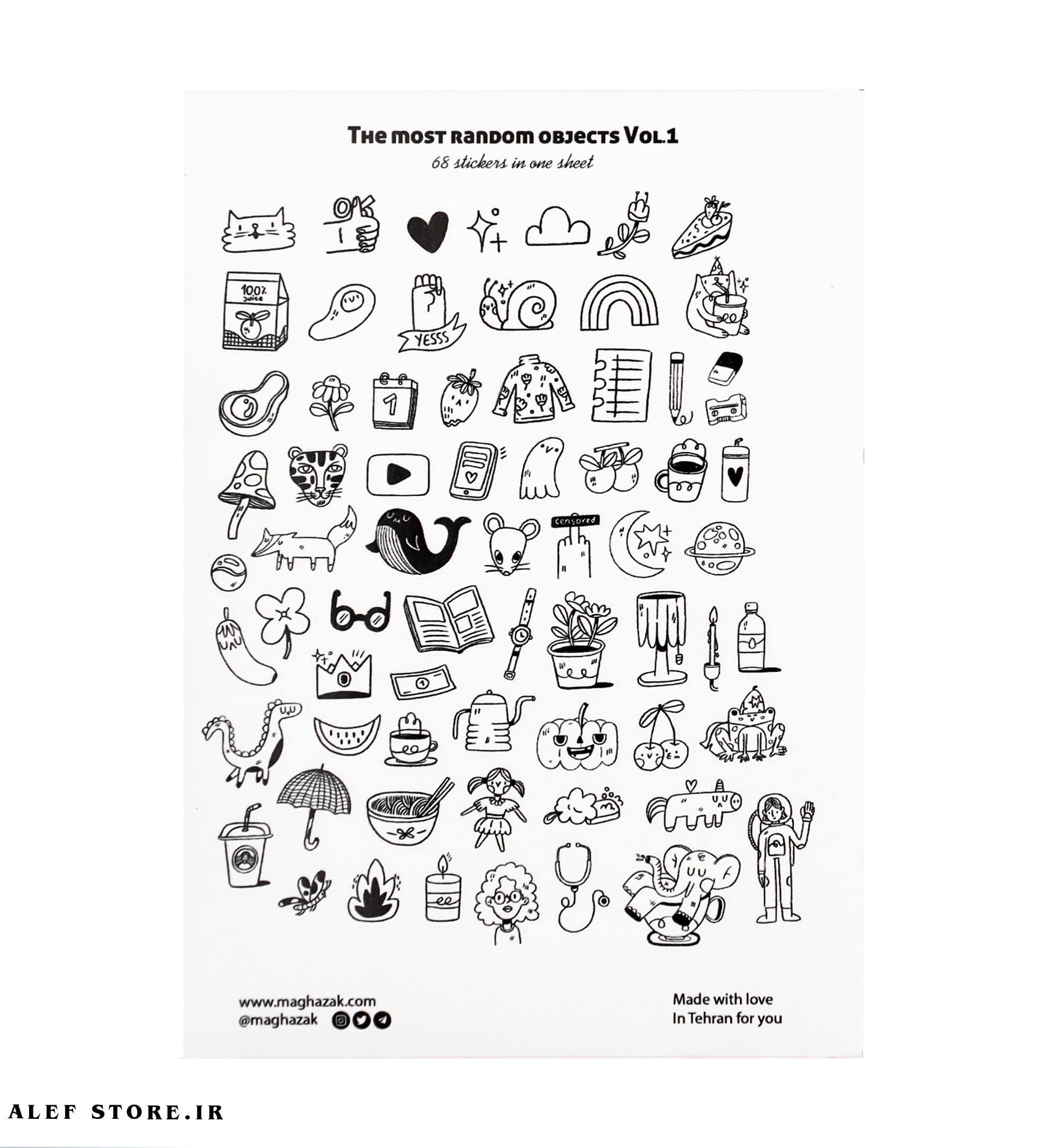 مجموعه استیکر The most random objects Vol.1
