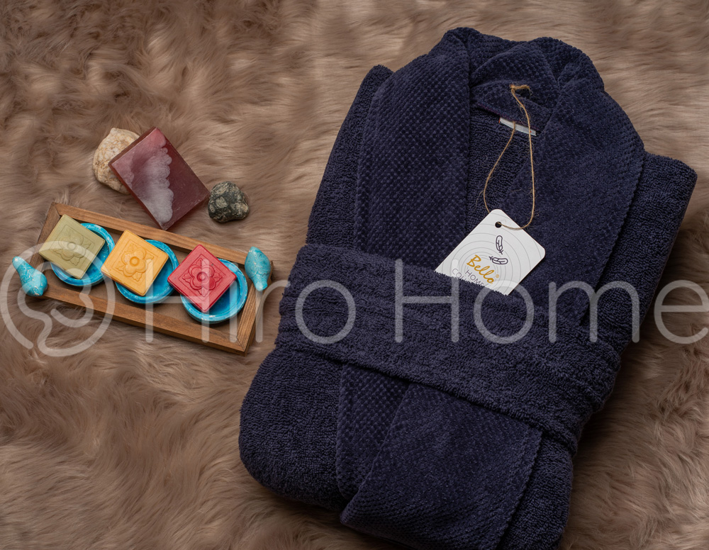 حوله تن پوش بلو طرح ماکرو رنگ سرمه ای تیره