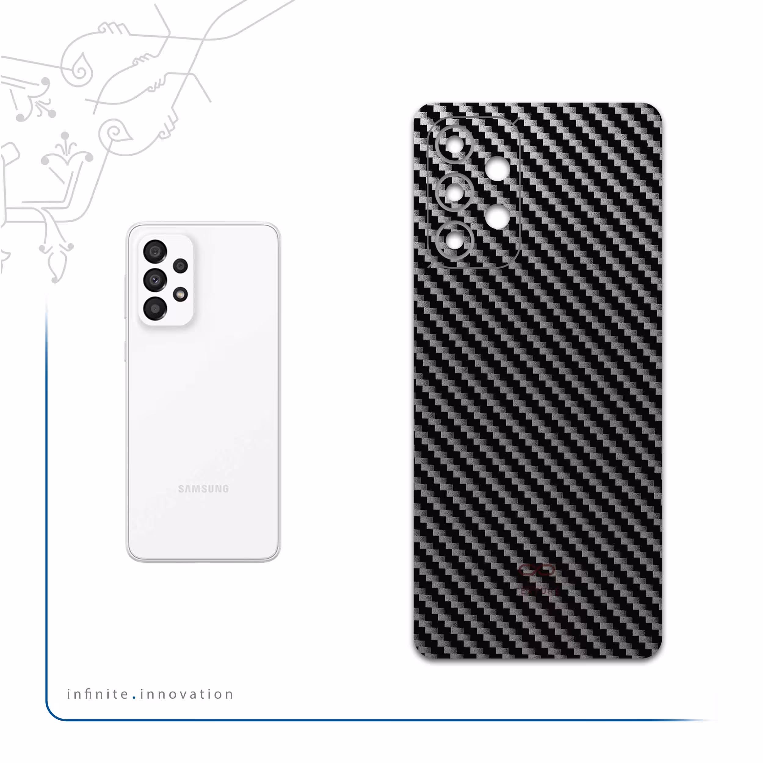 برچسب پوششی ماهوت مدل Glossy-Silver-Fiber مناسب برای گوشی موبایل سامسونگ Galaxy A33 5G