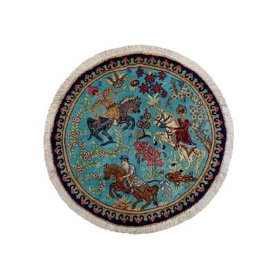 زیرتلفنی فرش دستبافت مدل شکارگاه کد YM. 262