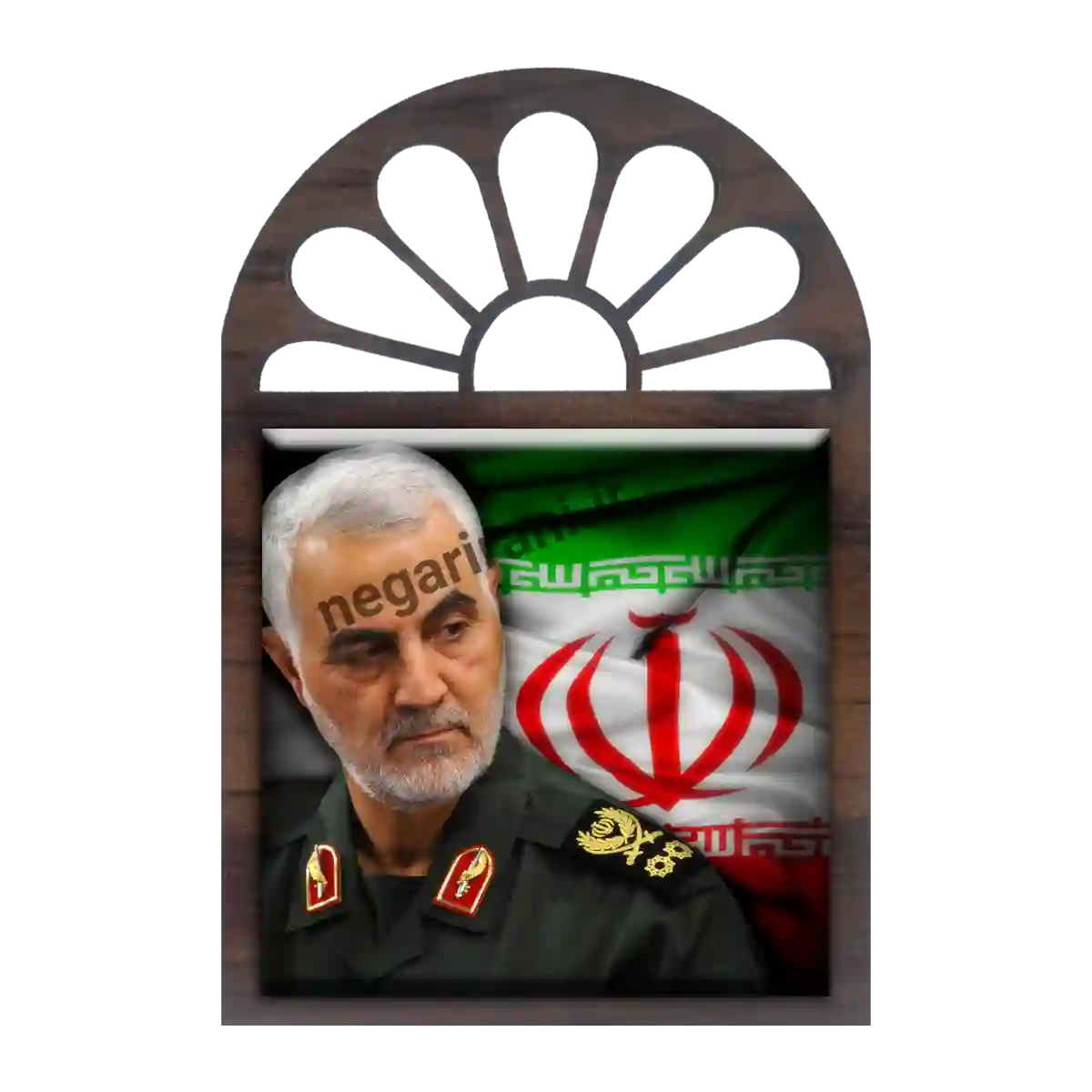 تندیس کاشی پنجره ای شهید حاج قاسم مدل 2ZG53