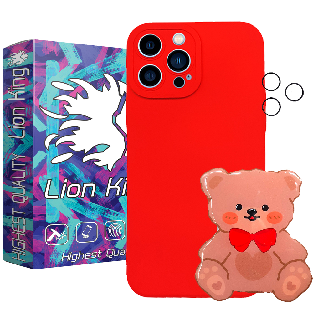    کاور لاین کینگ مدل REDSL23 مناسب برای گوشی موبایل اپل IPhone 12 pro Max به همراه پایه نگهدارنده و محافظ لنز 