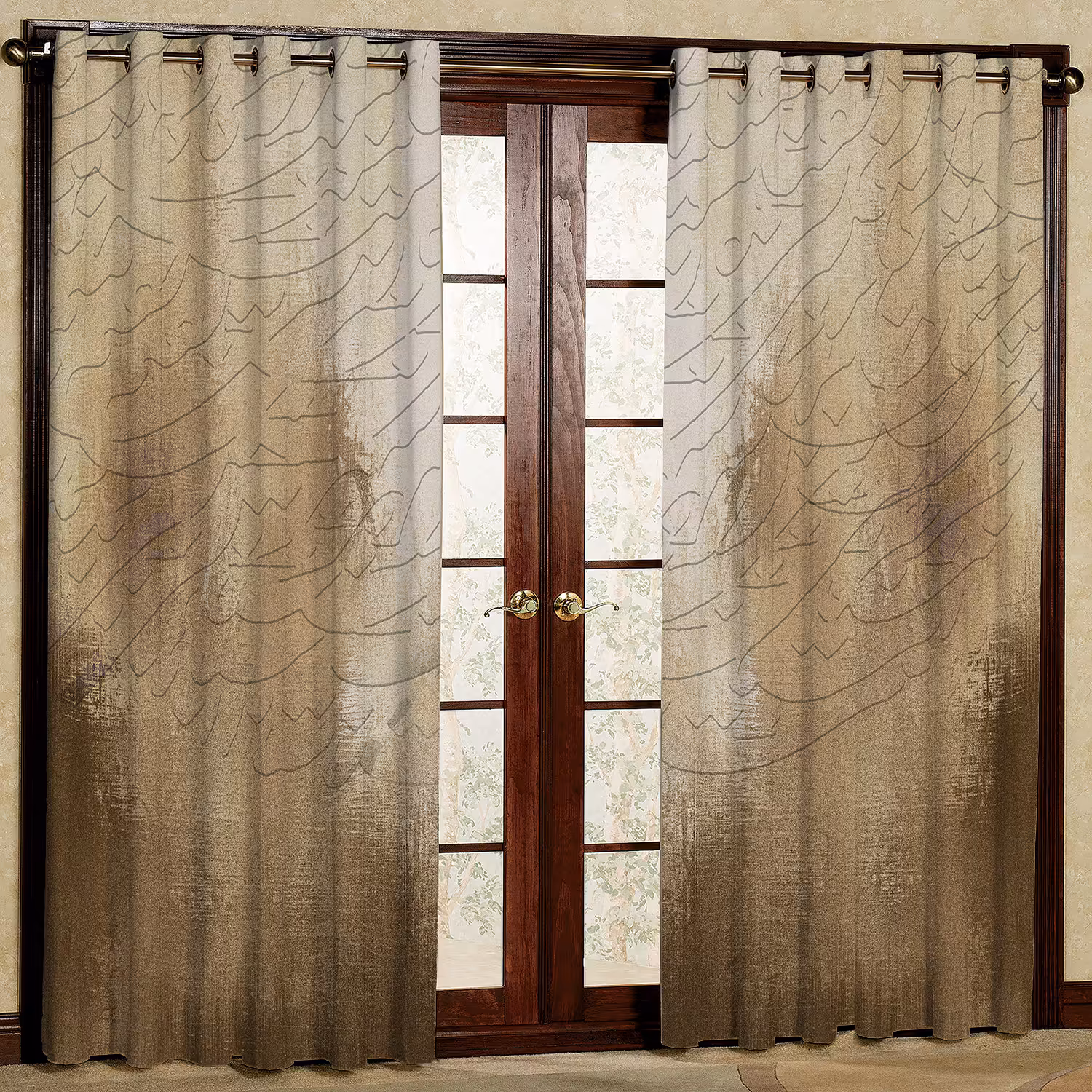 پرده مدل مخمل پانچی کد 1064L سایز 140x280 سانتی متر