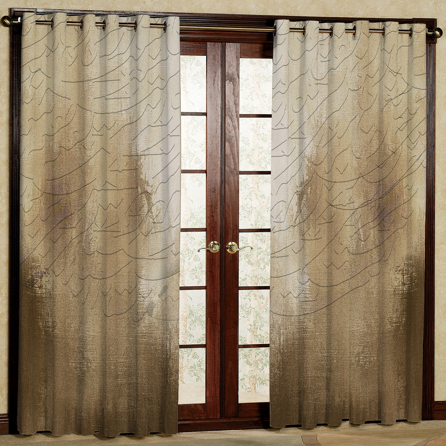 پرده مدل مخمل پانچی کد 1064L سایز 140x280 سانتی متر